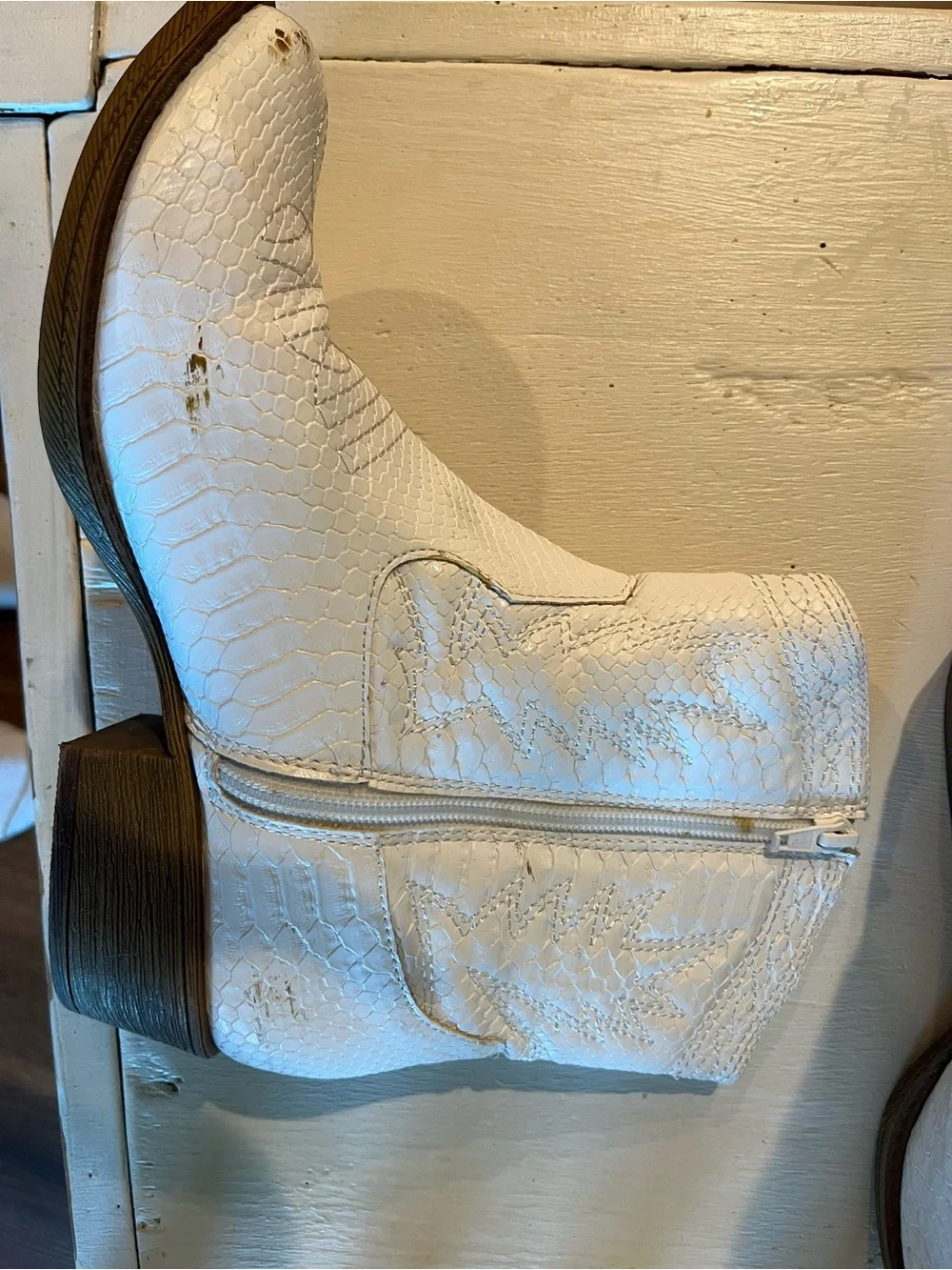 White Ankle Cowgirl Boots